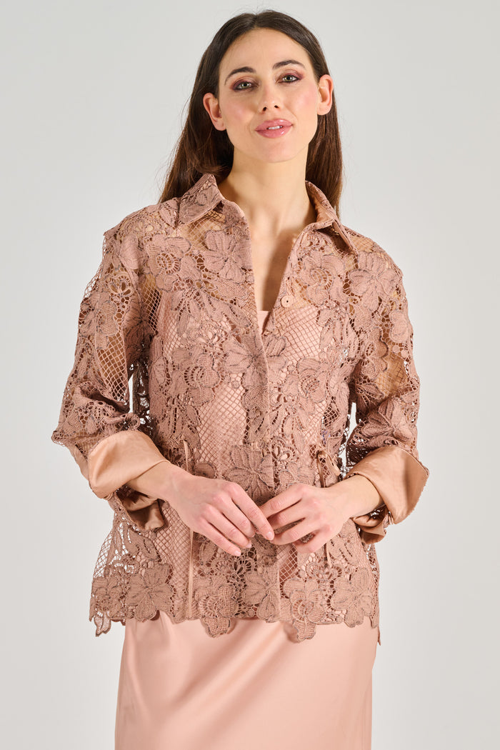 D.exterior Camicia Pizzo Macrame Donna