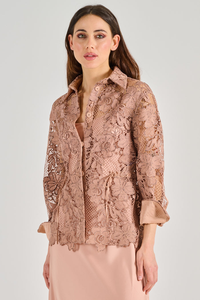 D.exterior Camicia Pizzo Macrame Donna-2