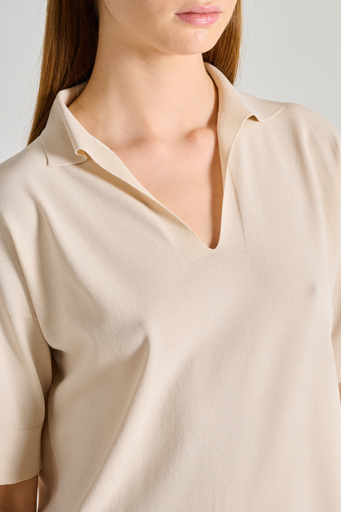  D.exterior Polo Beige Beige Donna - 3