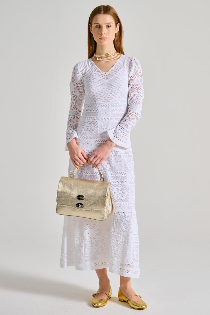 D.Exterior Long Patchwork Dress White