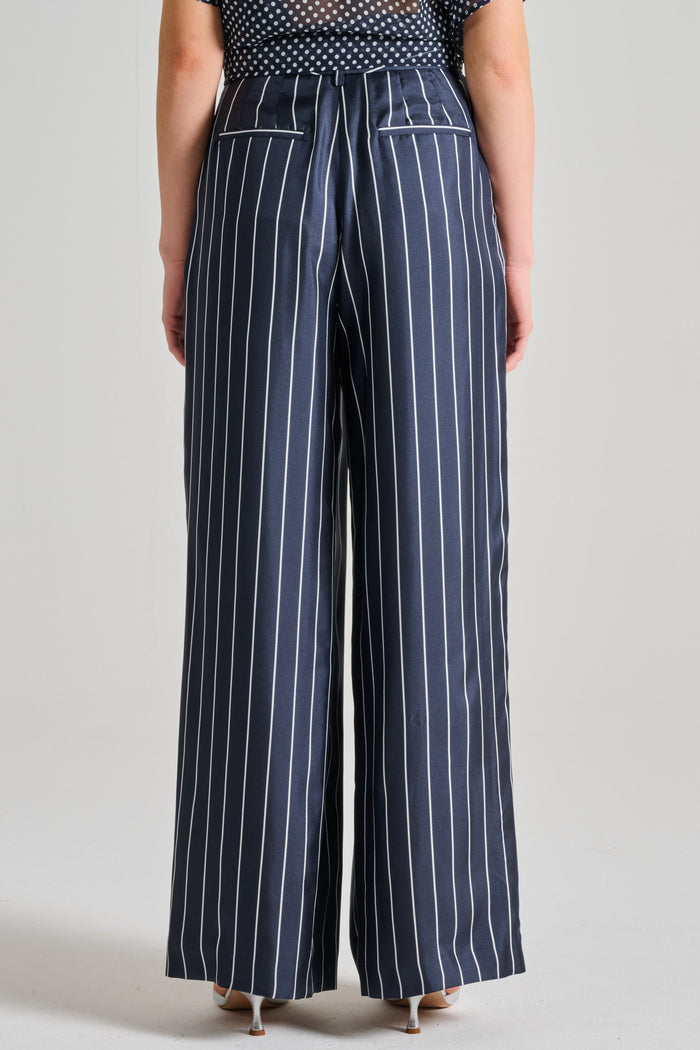  Co.go. Co.go Striped Fabric Blue Trousers Blu Donna - 3