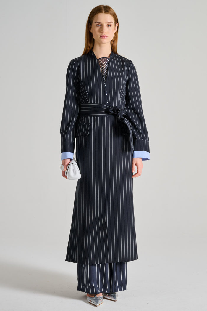 Co.Go Striped Coat Pin Striped 89402-2