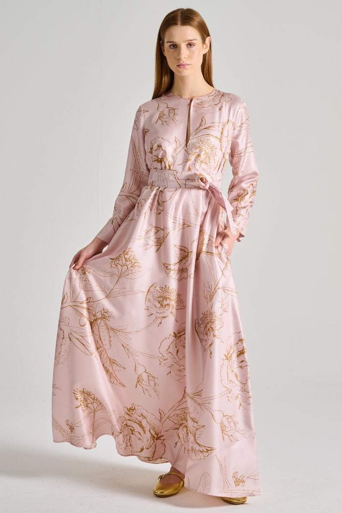 Co.Go. Rose Silk Pink Dress-2