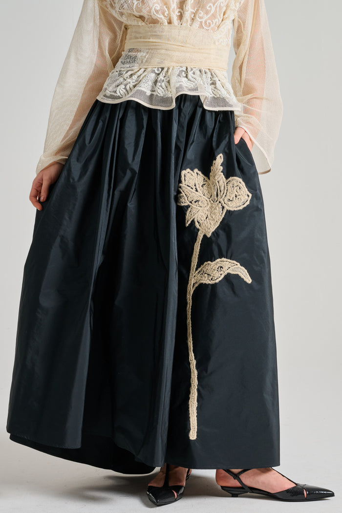 Co.Go Black Fabric Flower Skirt