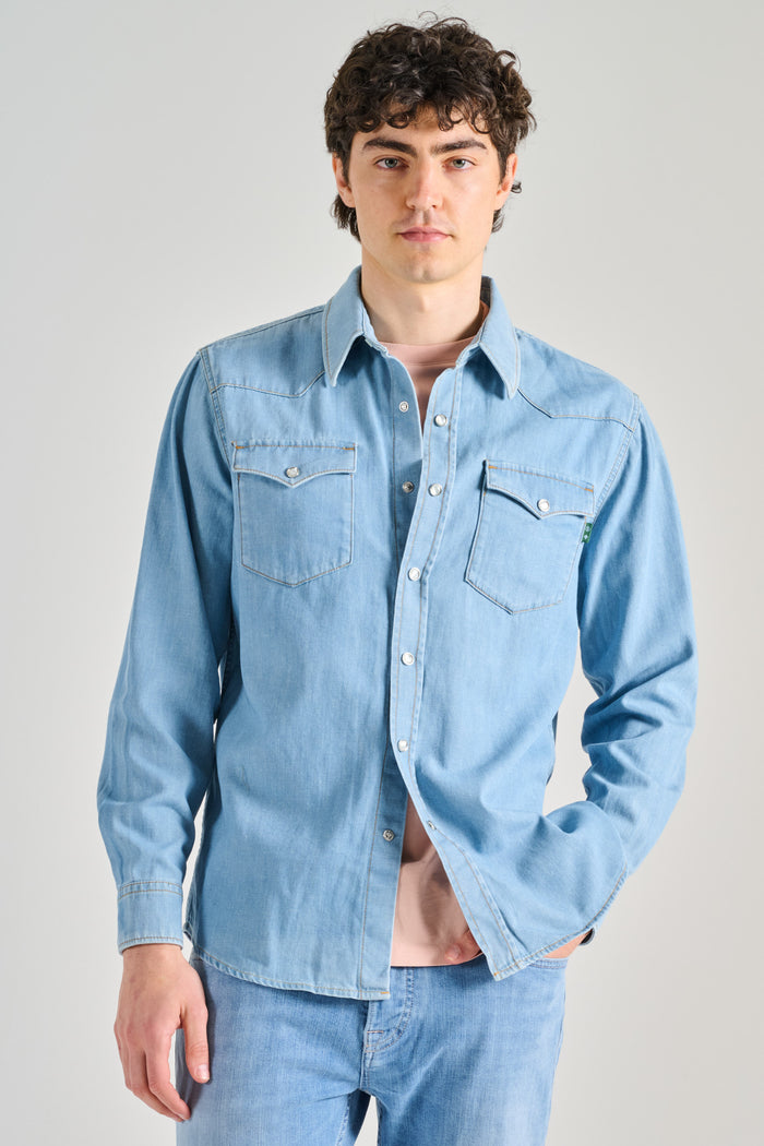 Department 5 Camicia Lamb Texana Blu Uomo