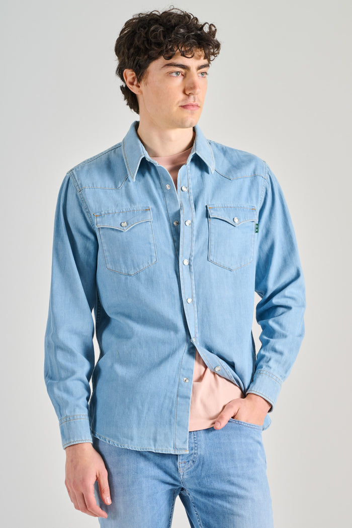 Department 5 Camicia Lamb Texana Blu Uomo-2