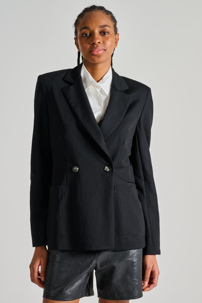  Harris Wharf London Blazer With Shoulder Pads Rayon Nero Nero Donna - 3