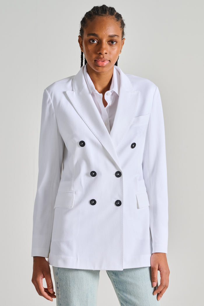 Circolo 1901 Double-Breasted Piquet Jacket White