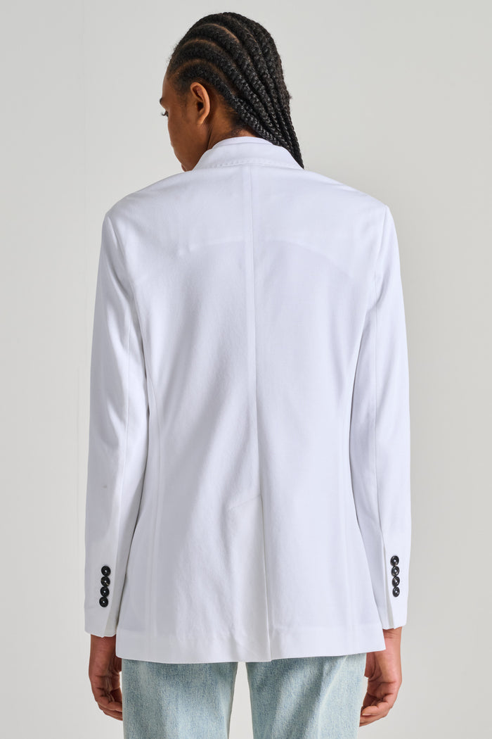  Circolo 1901 Double-breasted Piquet Jacket White Bianco Donna - 4