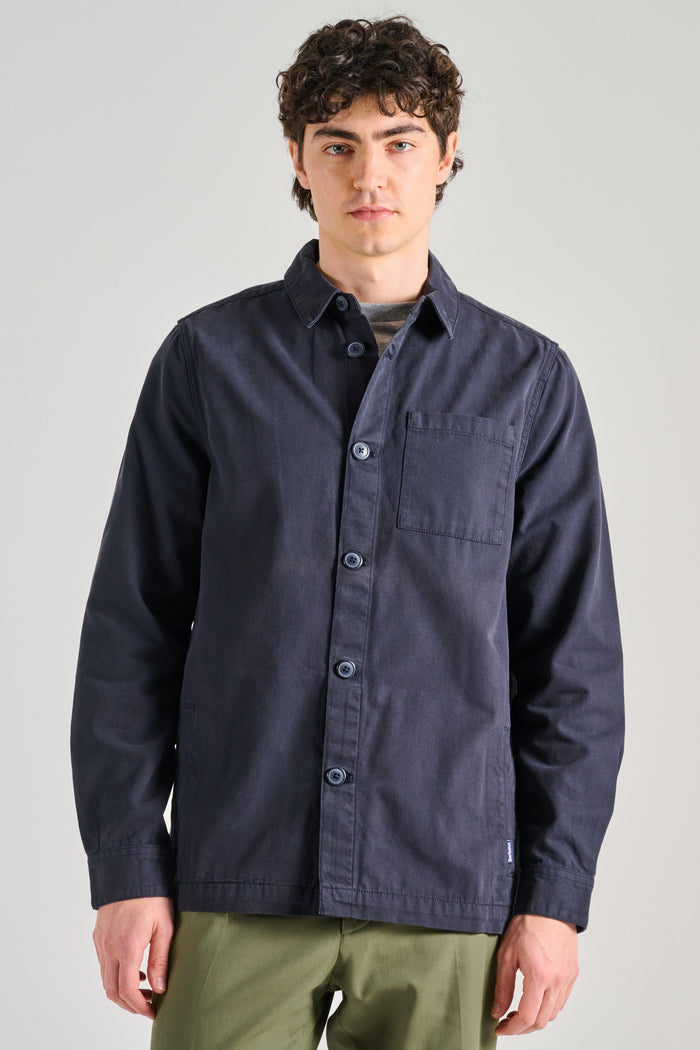 Barbour Washd Overshirt Blu Uomo