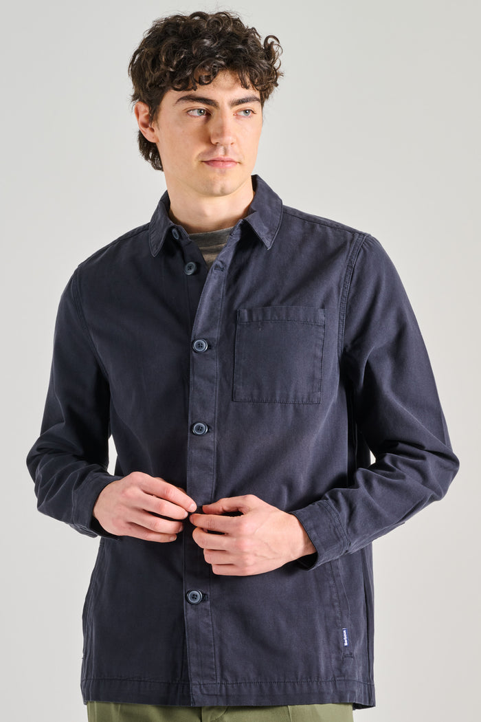 Barbour Washd Overshirt Blu Uomo-2