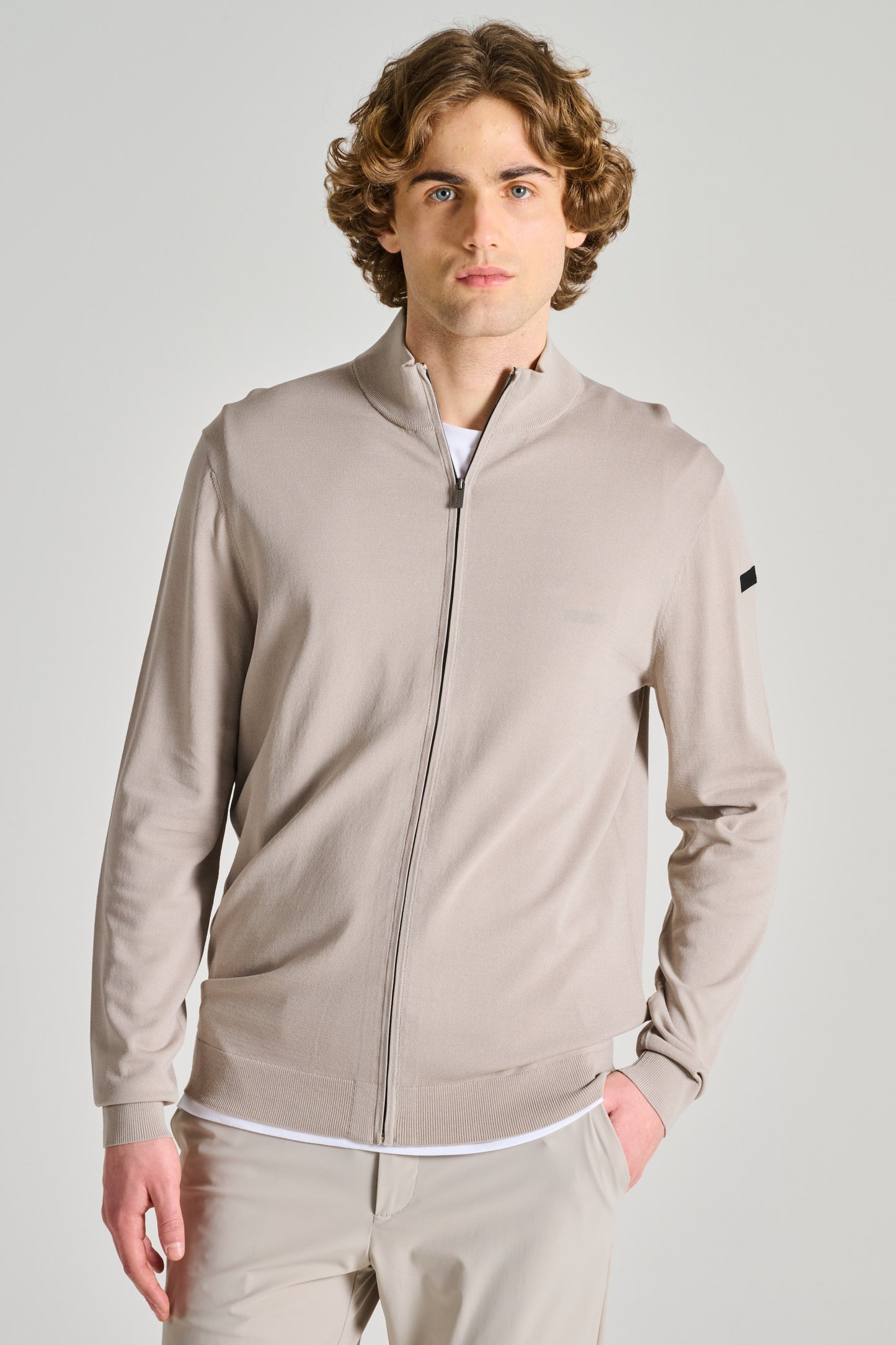  Rrd Maxell Full Zip Knit Bianco Beige Uomo - 1