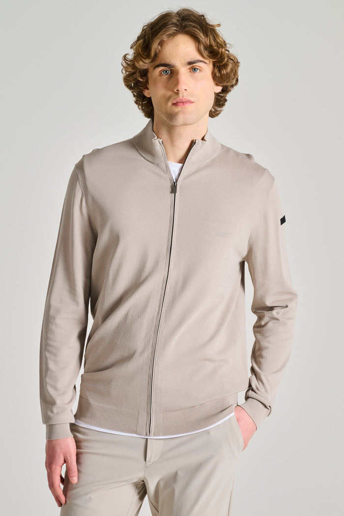  Rrd Maxell Full Zip Knit Bianco Beige Uomo - 3