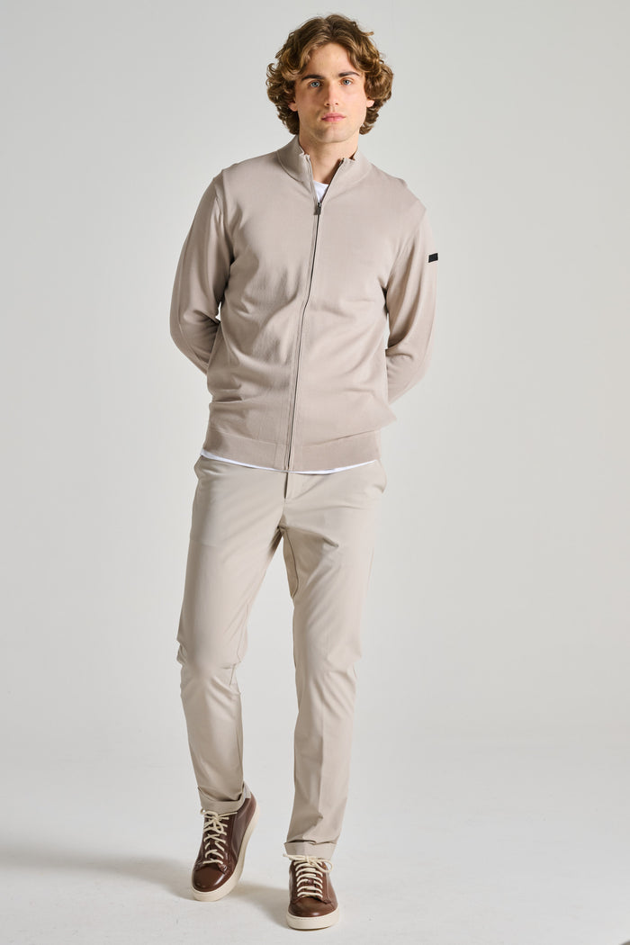  Rrd Maxell Full Zip Knit Bianco Beige Uomo - 4