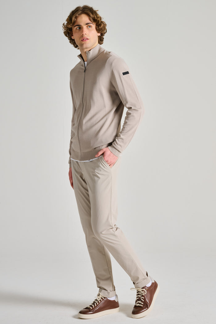  Rrd Maxell Full Zip Knit Bianco Beige Uomo - 5