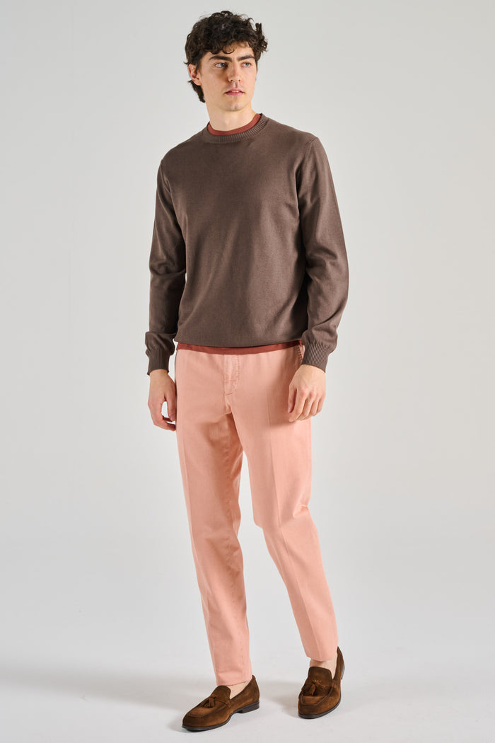 Fedeli Maglia Giza Light Dusty Marrone Uomo-2