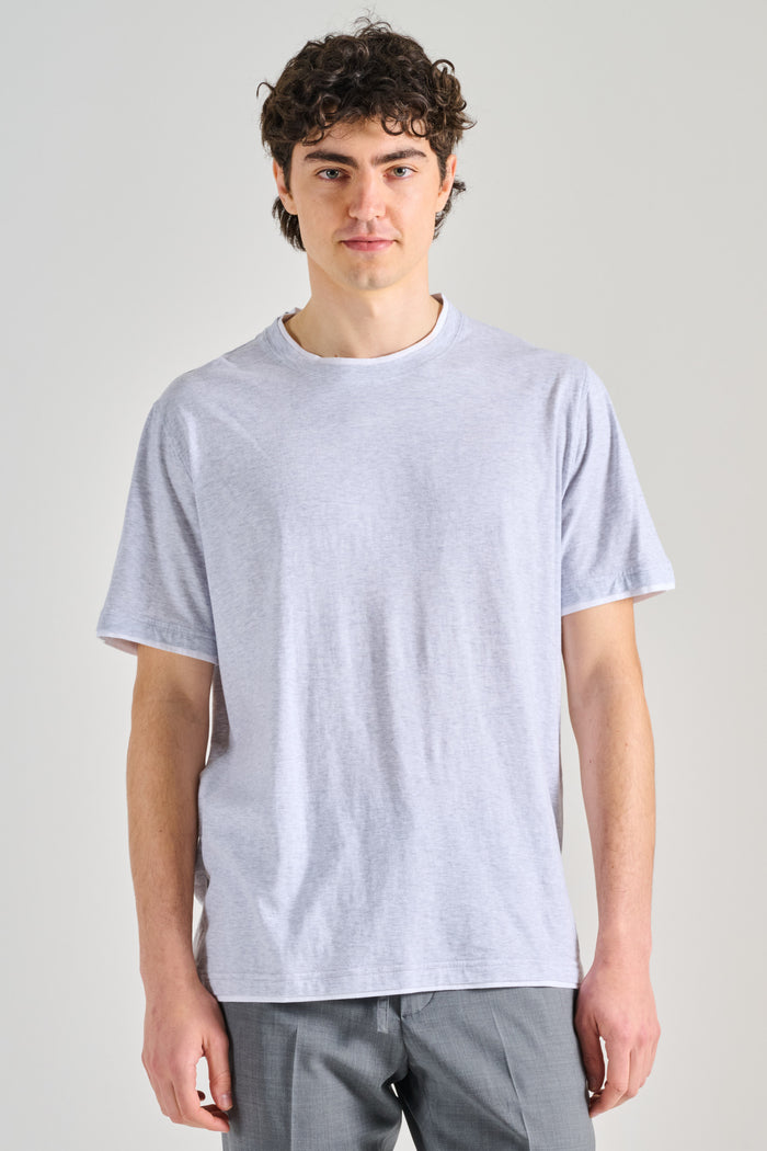 Fedeli T-shirt Duo Mm Jersey Melange Grigio Uomo