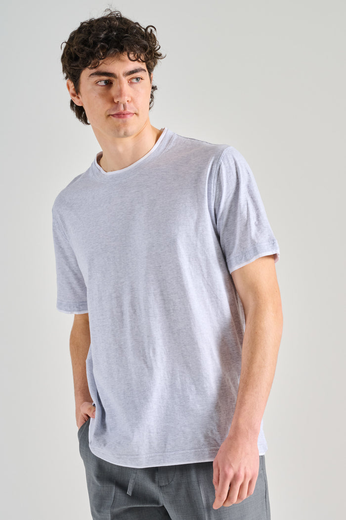 Fedeli T-shirt Duo Mm Jersey Melange Grigio Uomo-2