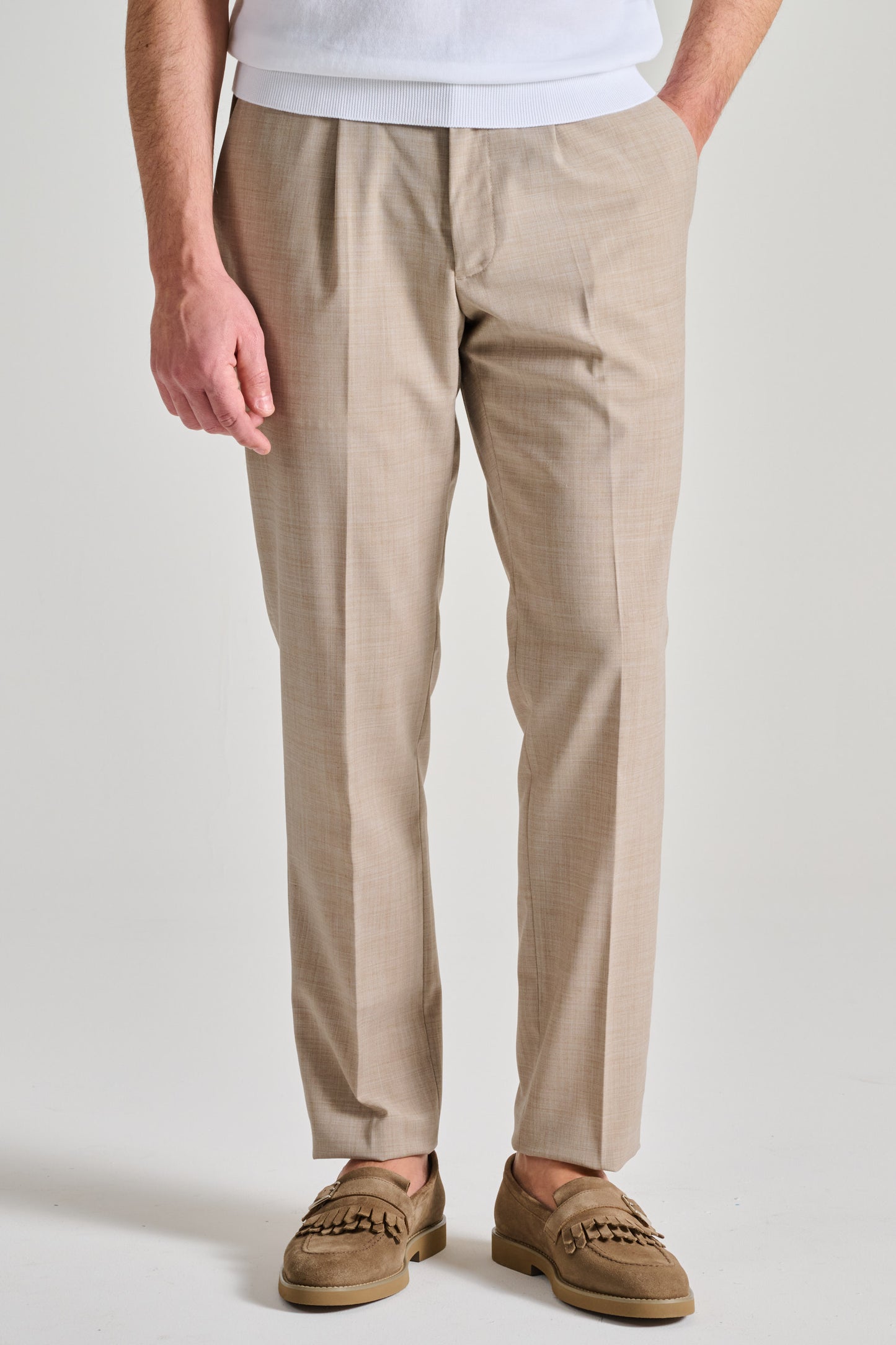  Devore Tecnowool Trousers Beige Beige Uomo - 1