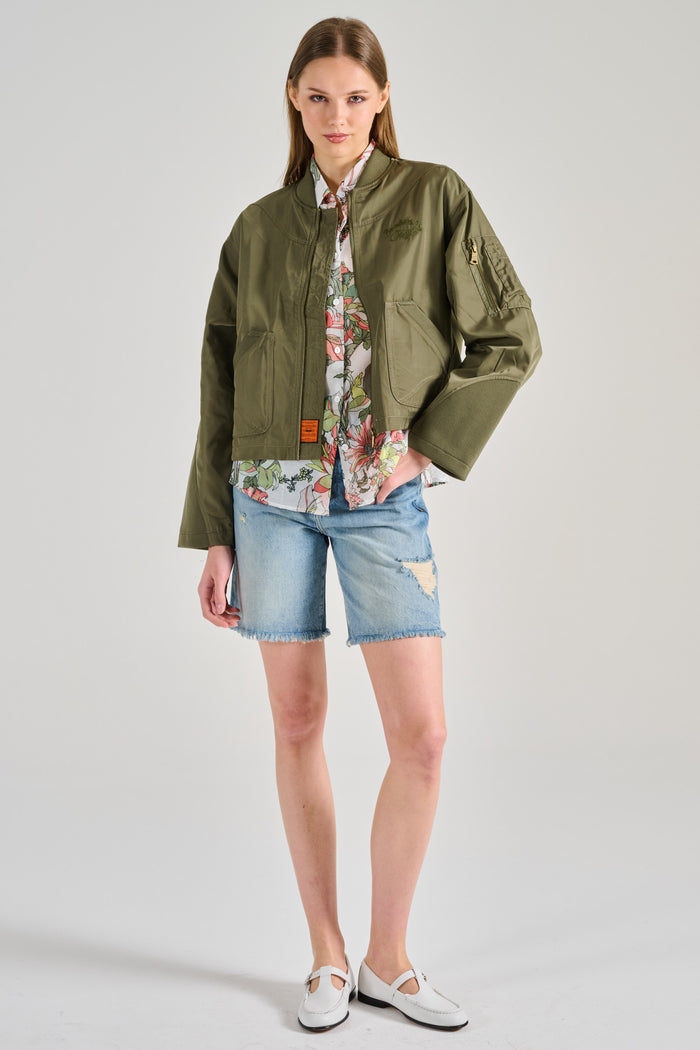 Bombers-w Giubbino Verde Donna-2