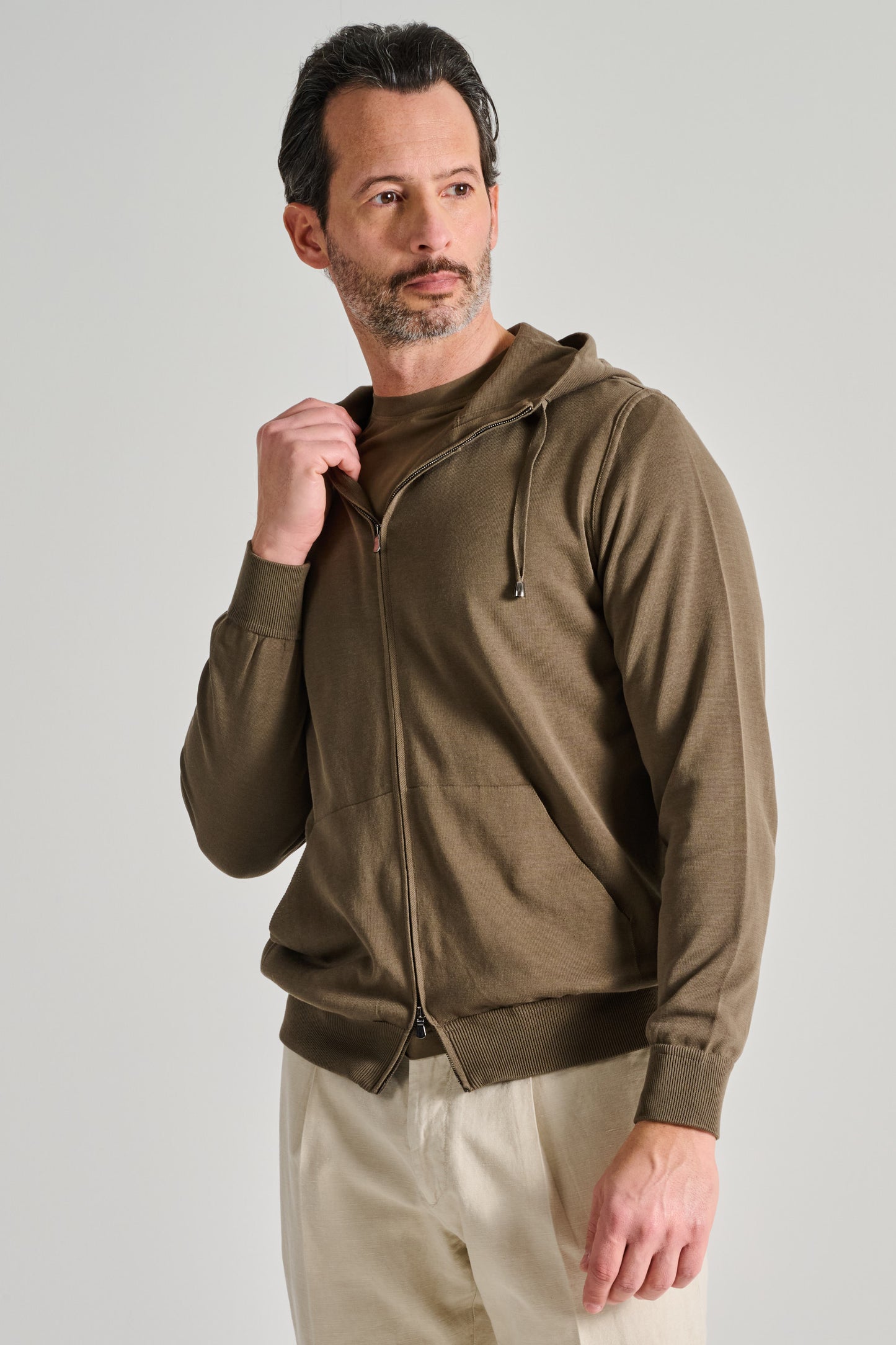  Filippo De Laurentiis Maglia Full Zip Cappuccio Verde Verde Uomo - 1