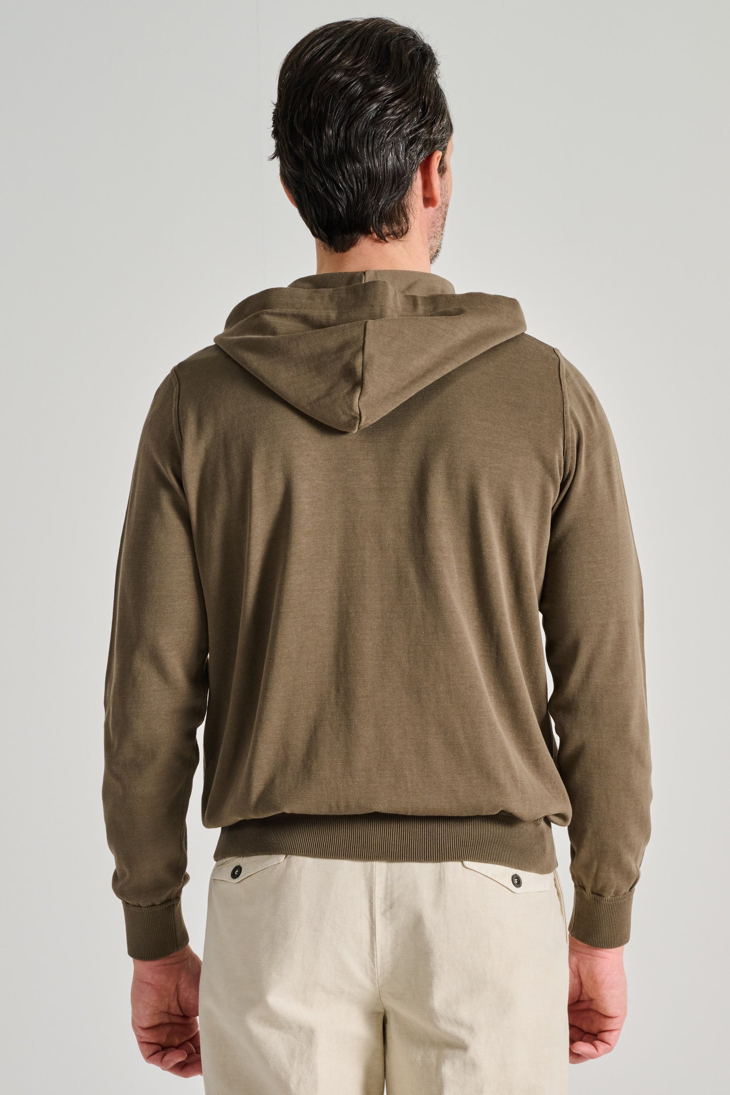  Filippo De Laurentiis Maglia Full Zip Cappuccio Verde Verde Uomo - 3