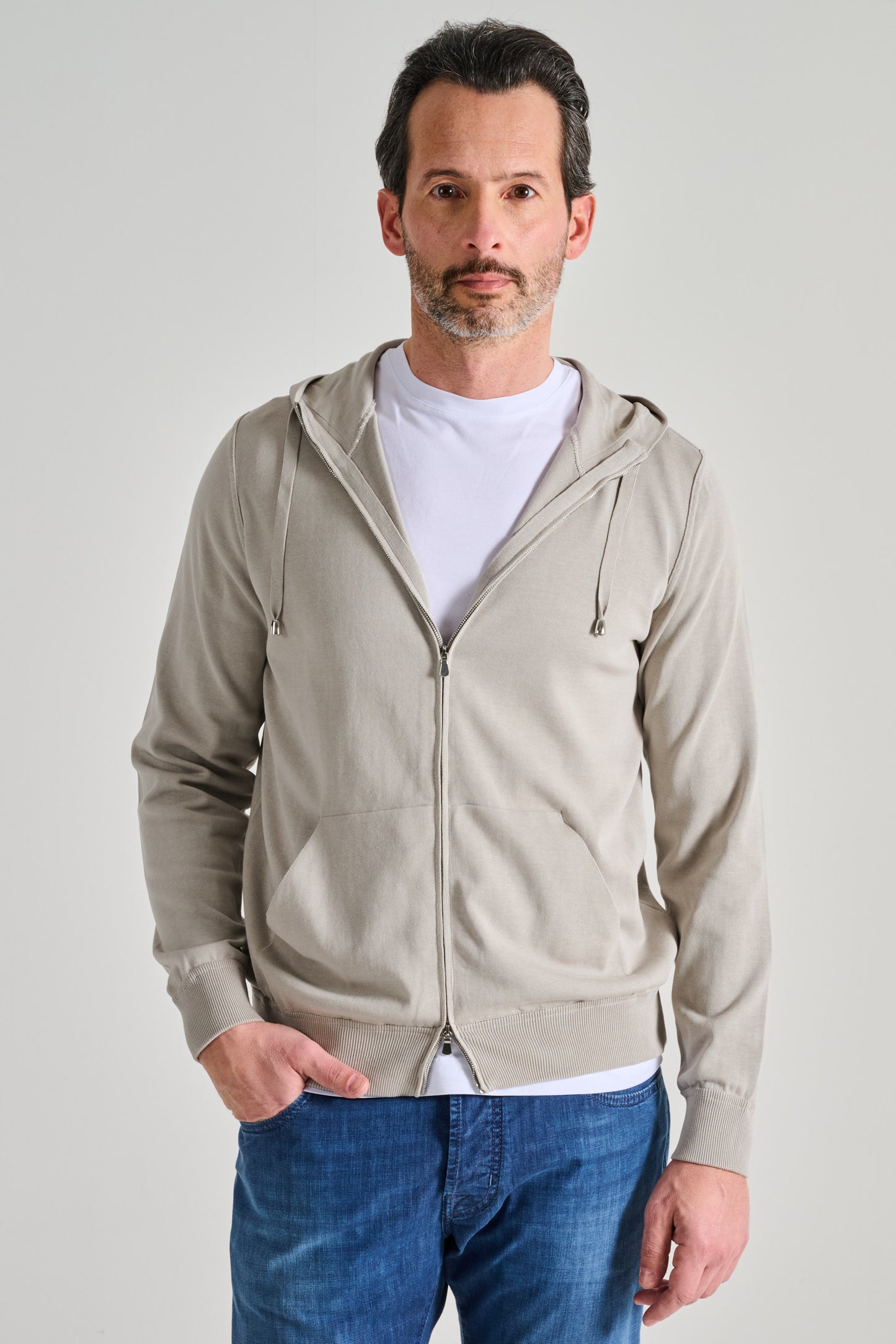  Filippo De Laurentiis Maglia Full Zip Cappuccio Grigio Grigio Uomo - 1