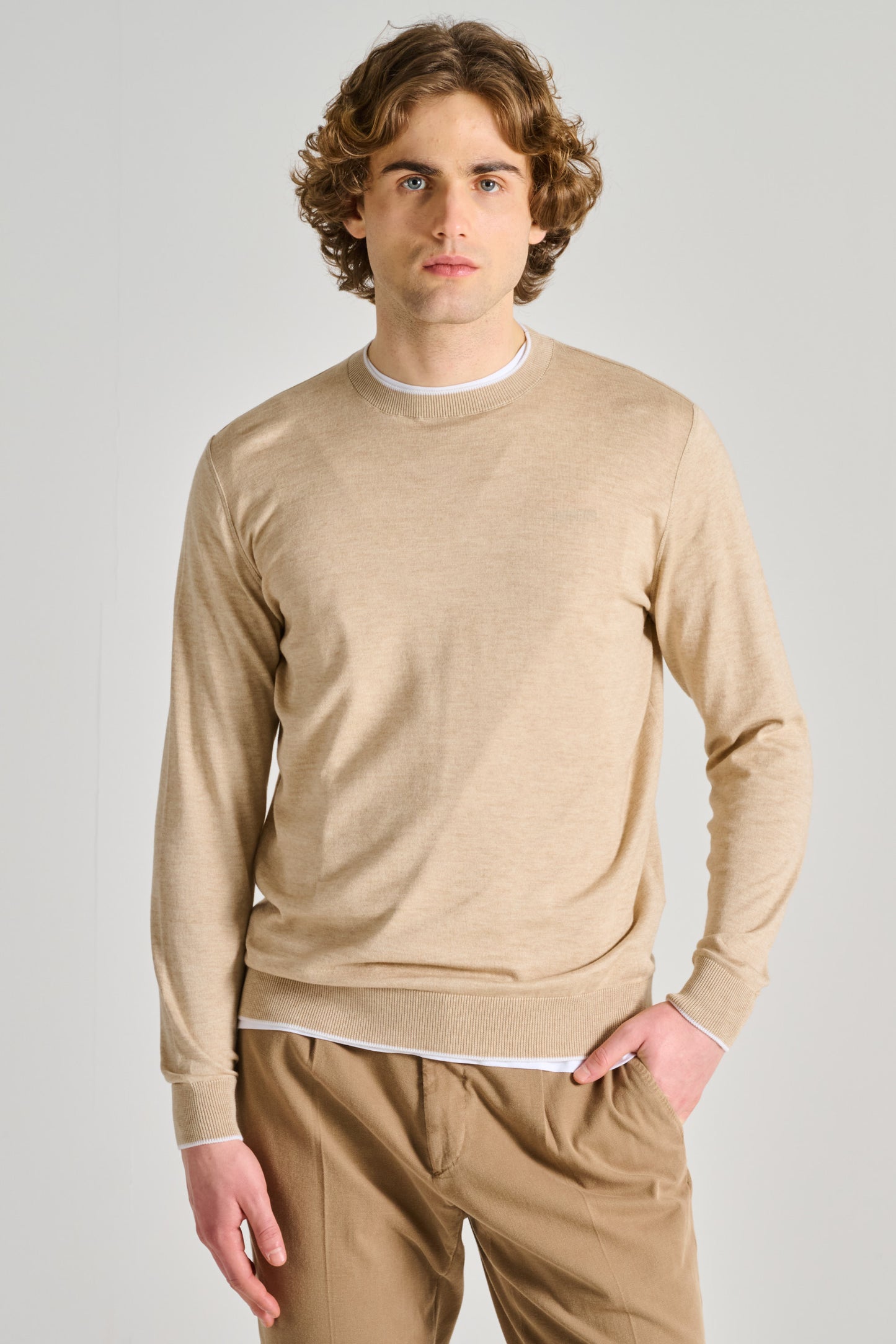  Filippo De Laurentiis Maglia Girocollo Beige Beige Uomo - 2