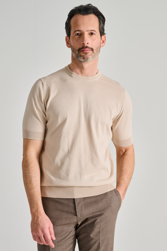 Filippo De Laurentiis Maglia Girocollo Mezza Manica Beige Uomo-2