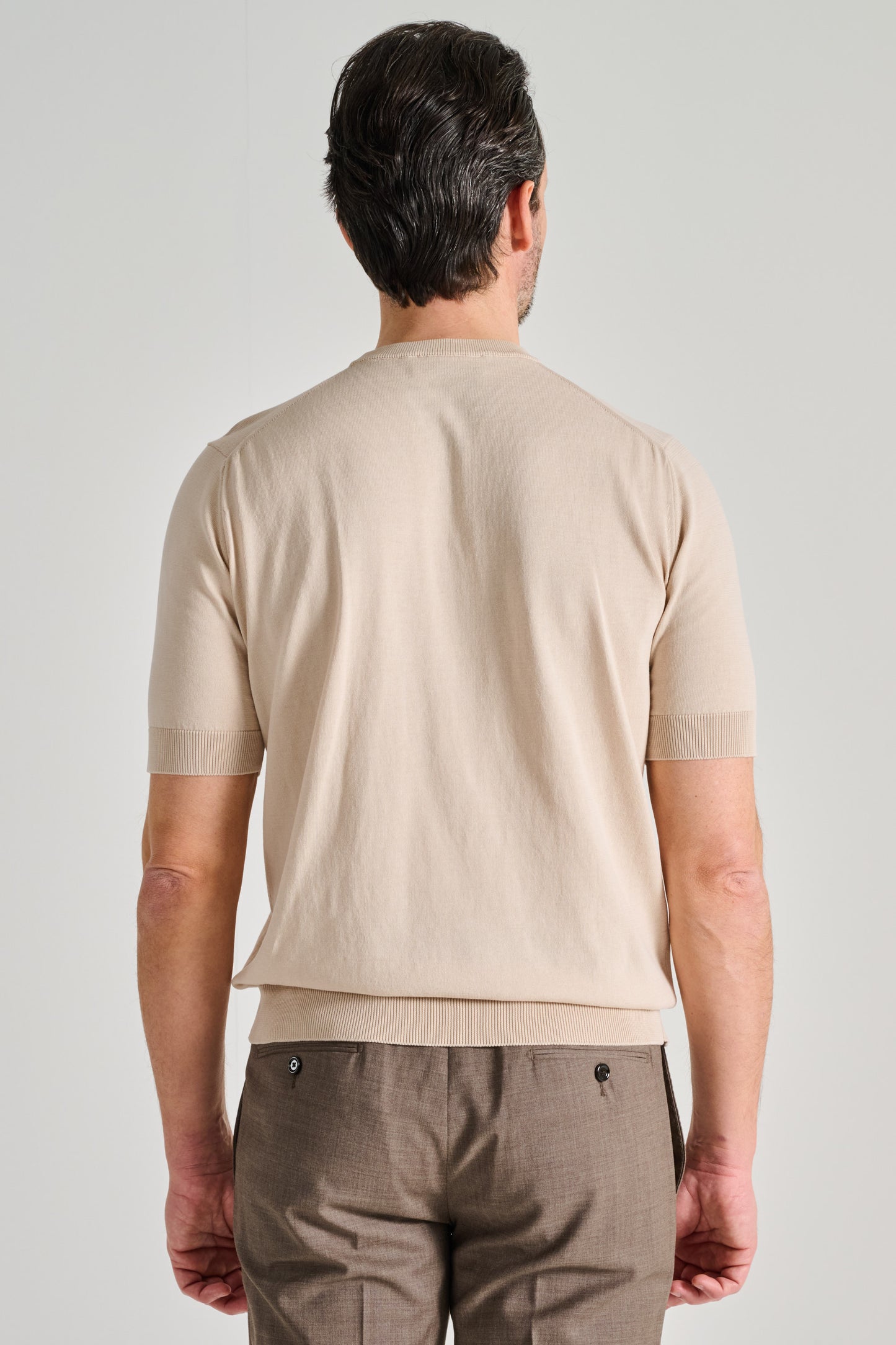  Filippo De Laurentiis Maglia Girocollo Mezza Manica Beige Beige Uomo - 3