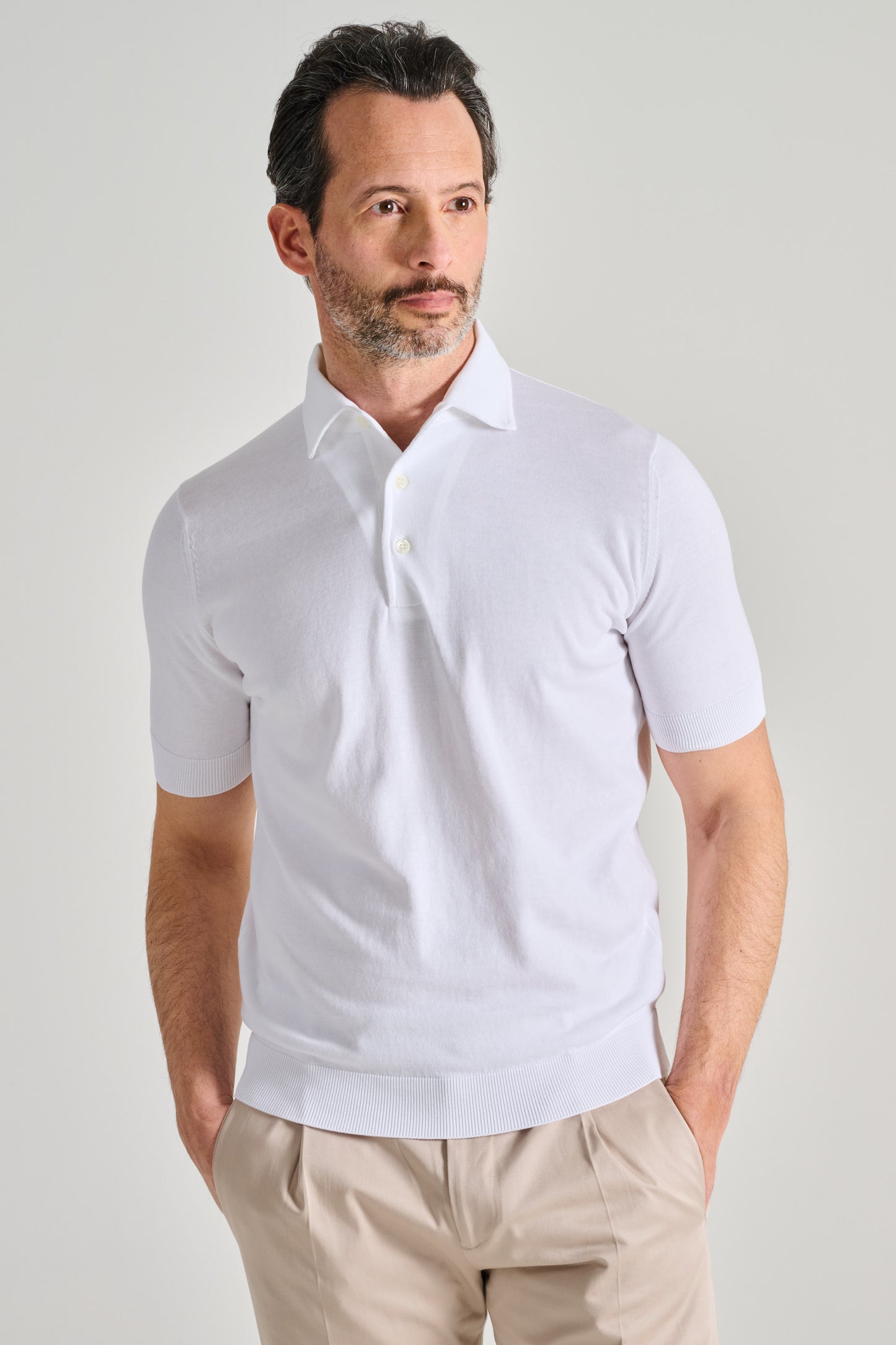  Filippo De Laurentiis Polo Manica Corta Bianco Bianco Uomo - 1