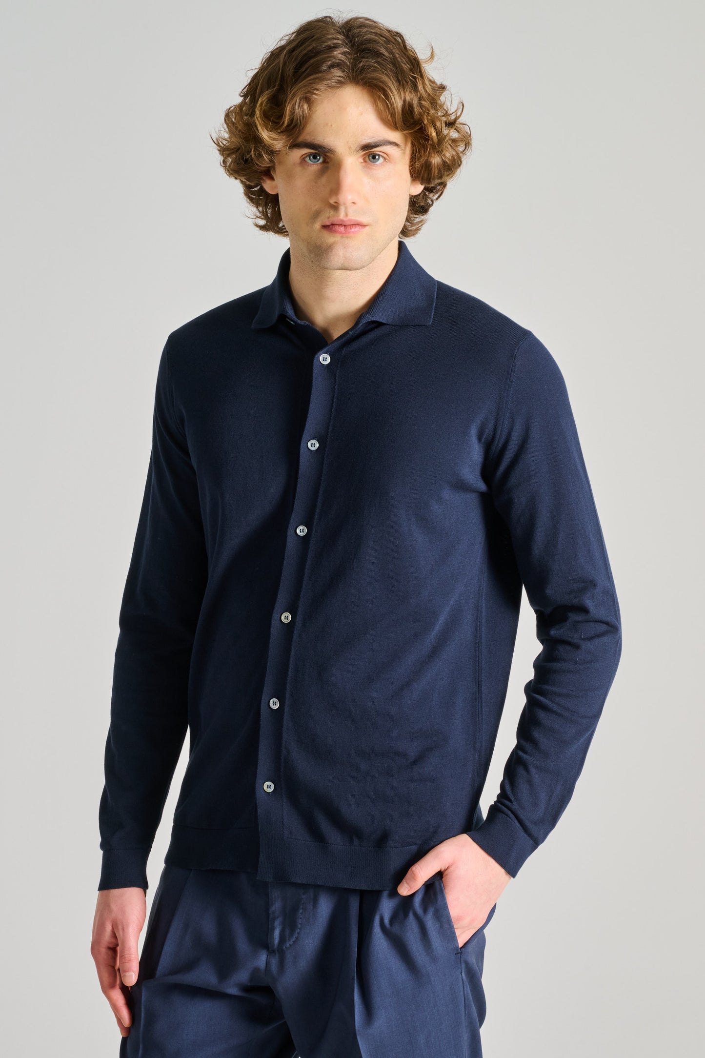  Filippo De Laurentiis Camicia Blu Blu Uomo - 1