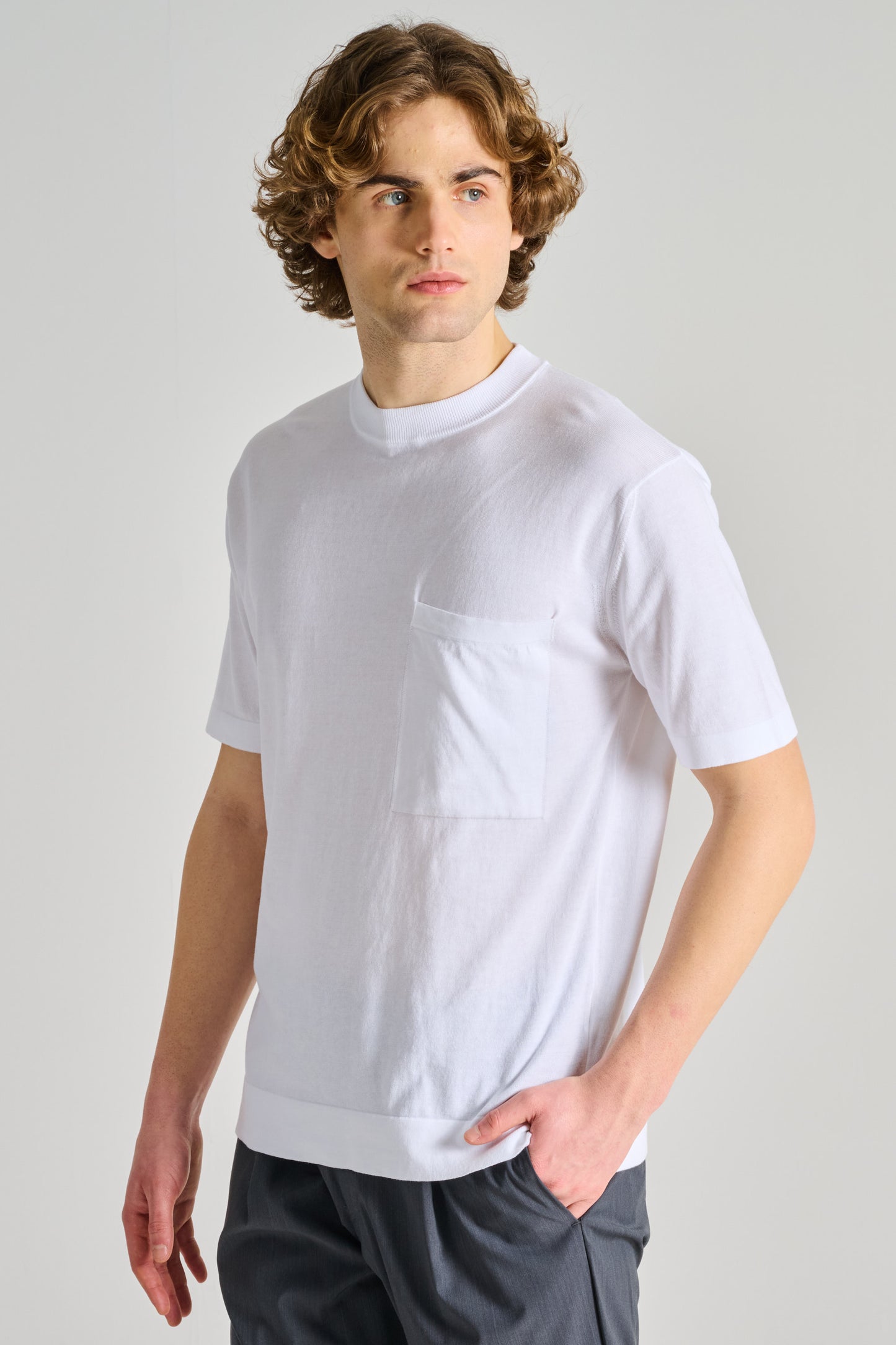  Filippo De Laurentiis T-shirt Tascone Manica Corta Over Bianco Bianco Uomo - 2