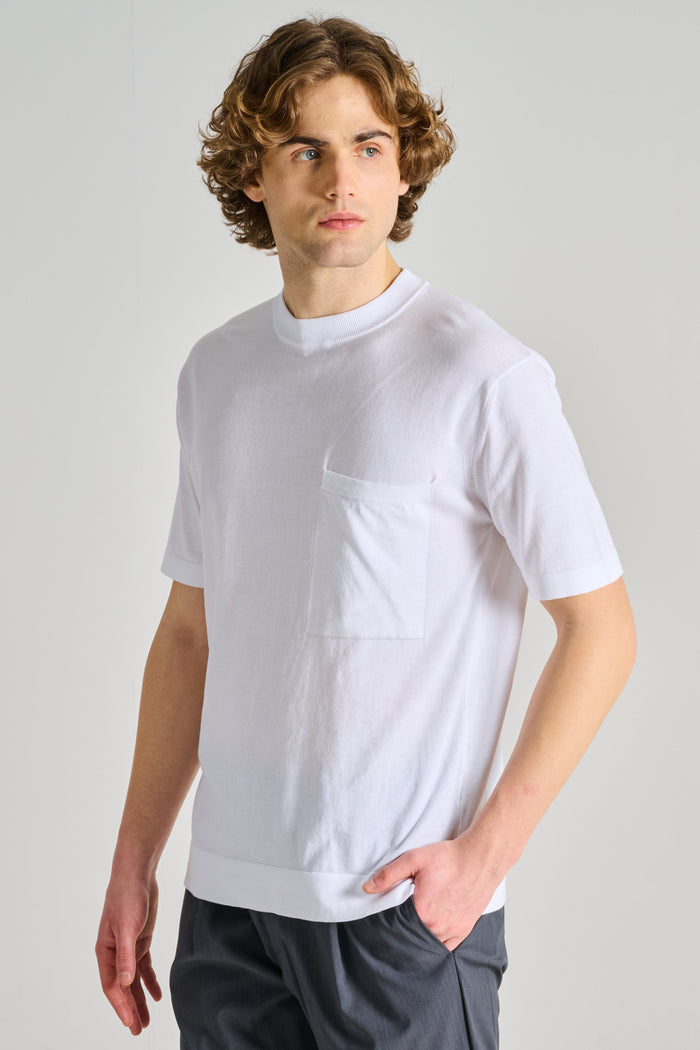 Filippo De Laurentiis T-shirt Tascone Manica Corta Over Bianco Uomo-2