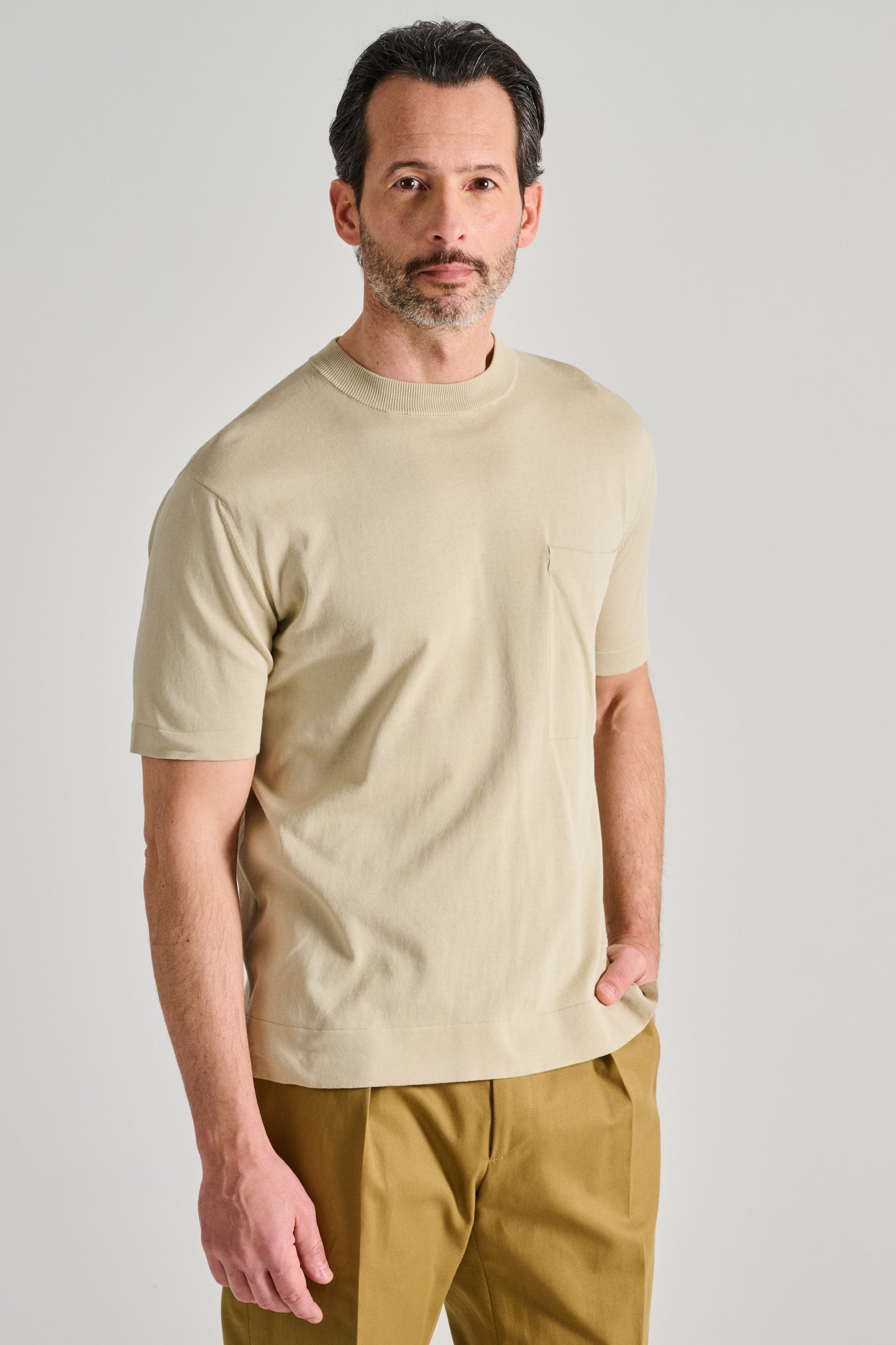  Filippo De Laurentiis T-shirt Tascone Manica Corta Over Beige Beige Uomo - 1