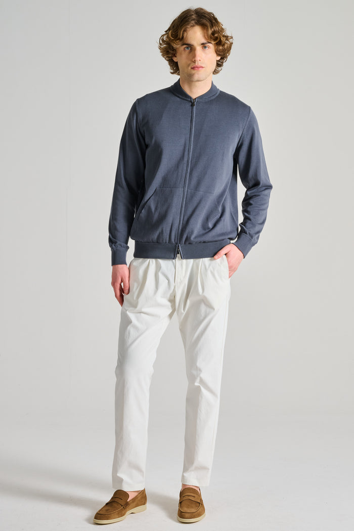  Filippo De Laurentiis Bomber Zip Grigio Grigio Uomo - 3