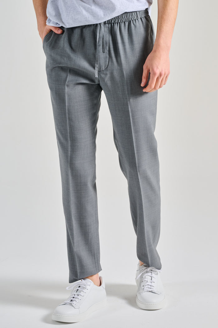 Hindustrie Pantalone Elestic Chino Grigio Uomo-2