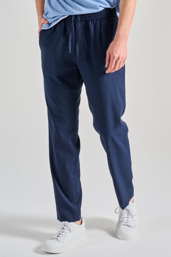 Hindustrie Pantalone Elestic Chino Blu Uomo-2