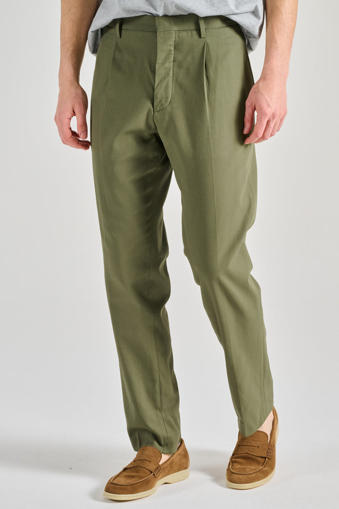 Hindustrie Pantalone New Chino 1p Verde Uomo-2