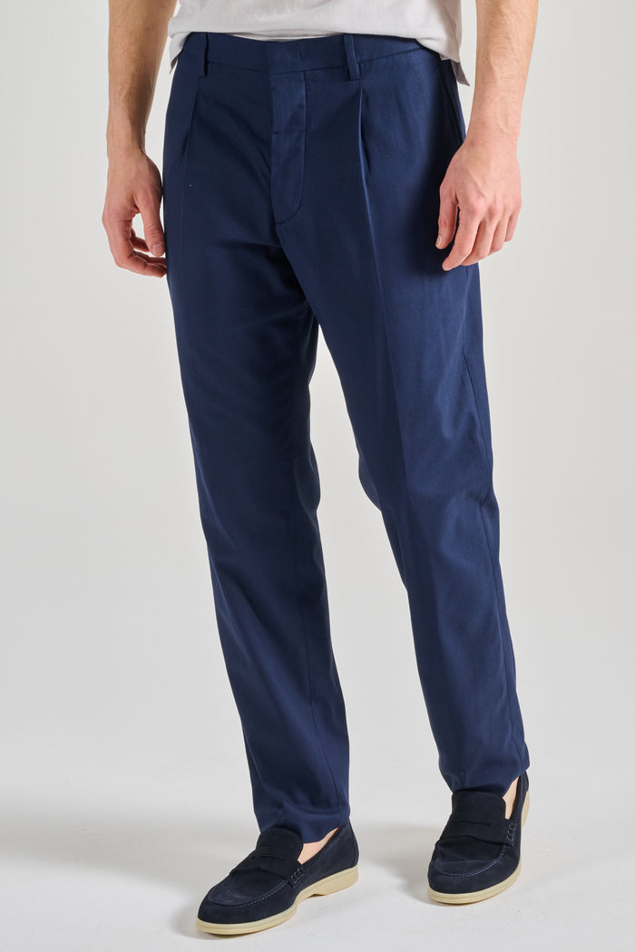 Hindustrie Pantalone New Chino 1p Blu Uomo-2