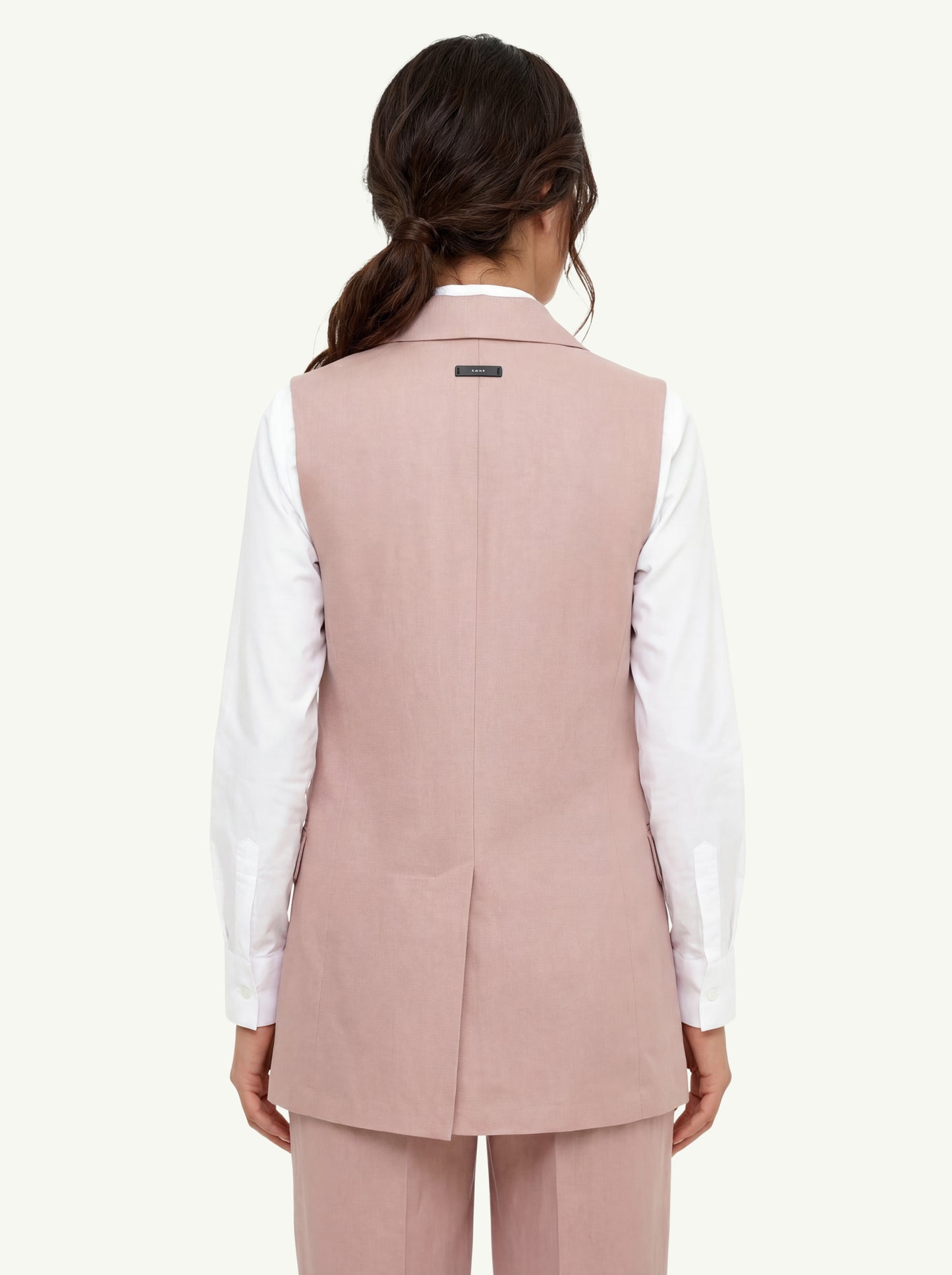  Peserico Gilet Gabardina Puro Lino Rosa - 2