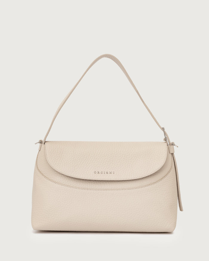 Orciani Borsa Nana Soft In Pelle Martellata Beige Donna