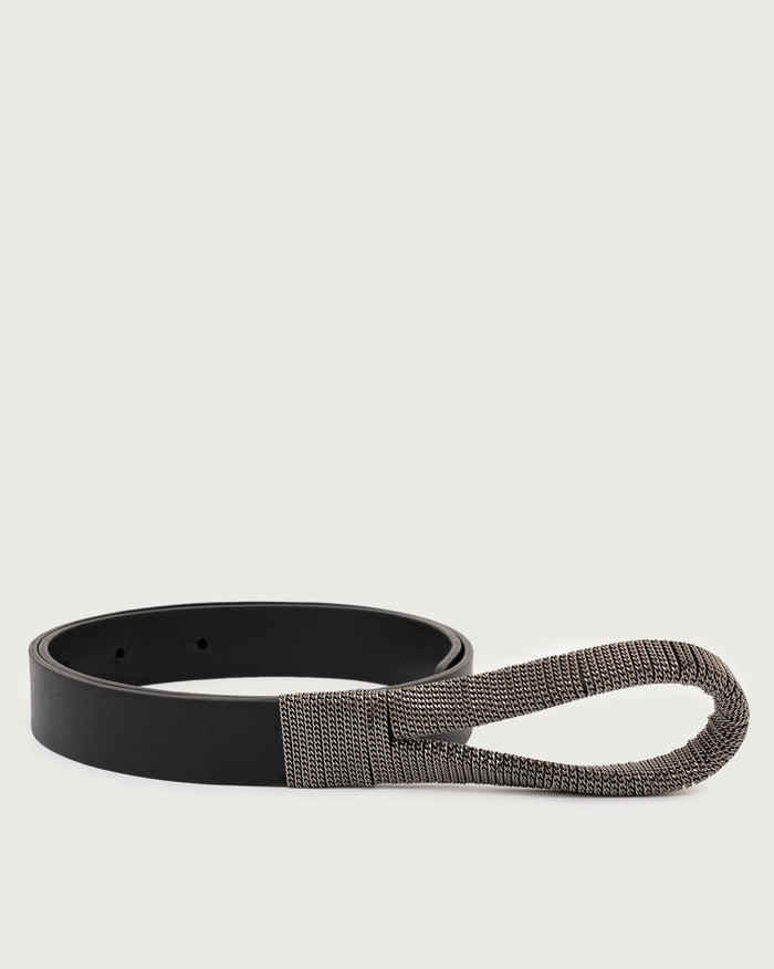 Orciani Cintura Nappa Chain 100% LH Nero-2