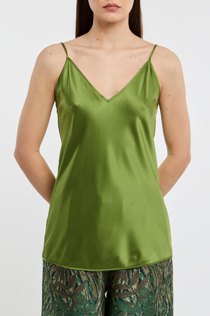 Max Mara Leisure Green Top 97% Silk 3% Elastane Verde Donna - 1