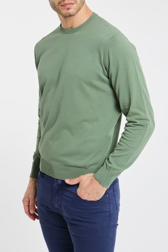  Filippo De Laurentiis Crew Neck Sweater 100% Co Green Verde Uomo - 2