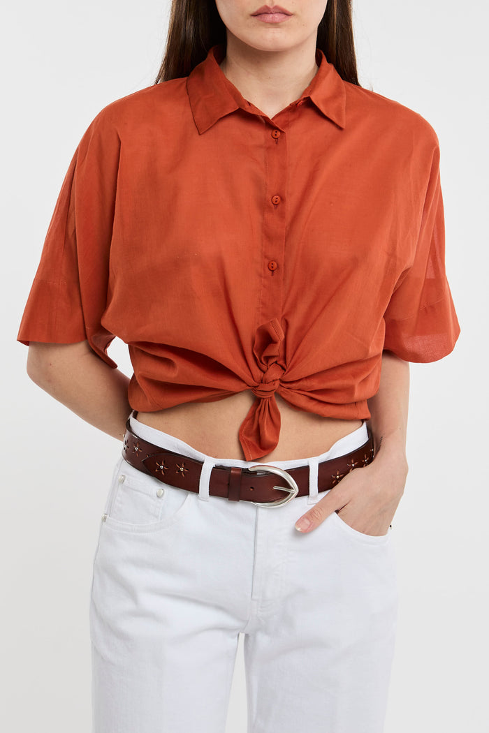  Niu Camicia Kimono 100% Co Giallo Arancione Donna - 2