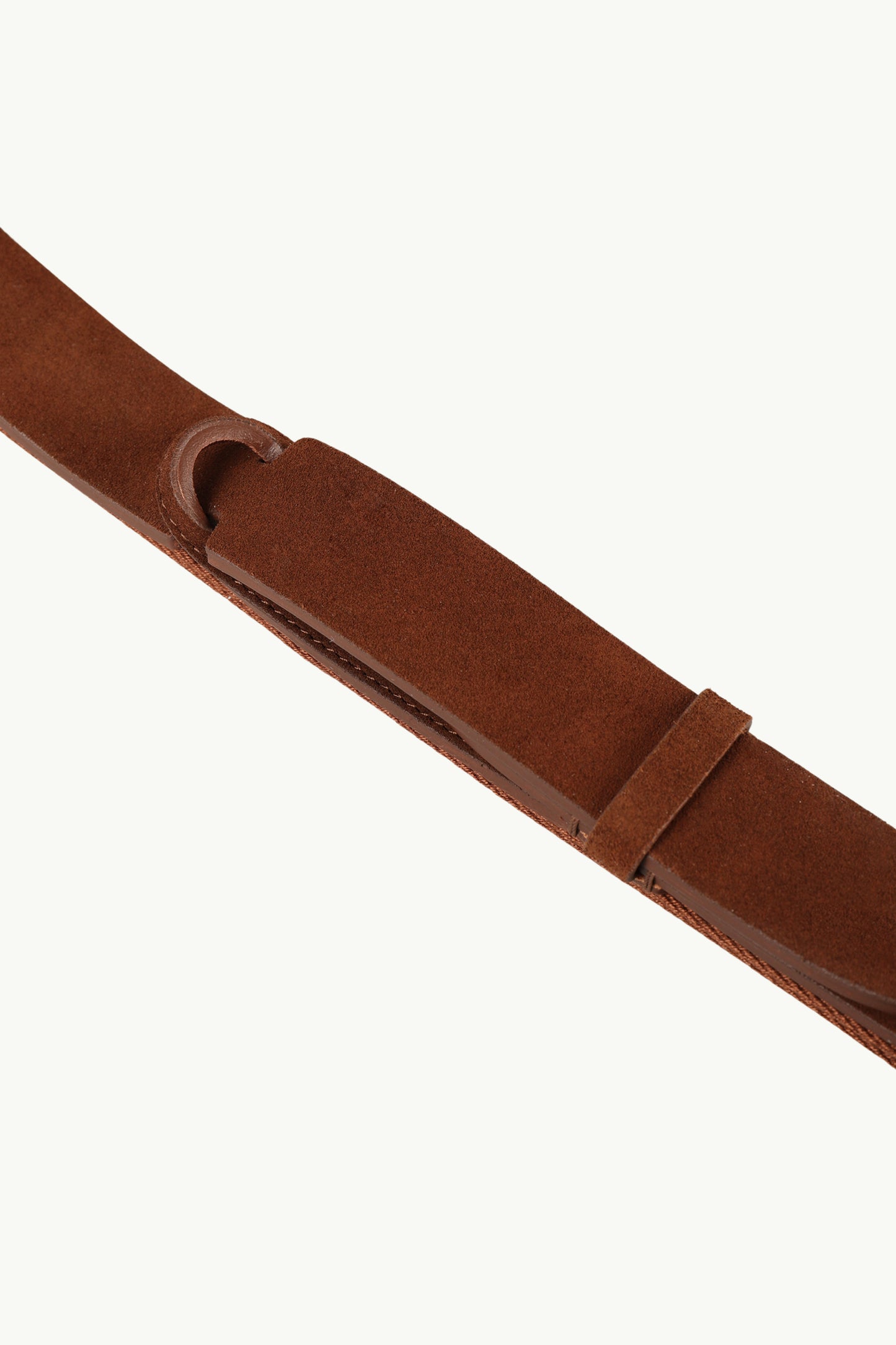  Orciani Cintura Nobuckle Suede In Camoscio E Tessuto Marrone - 3