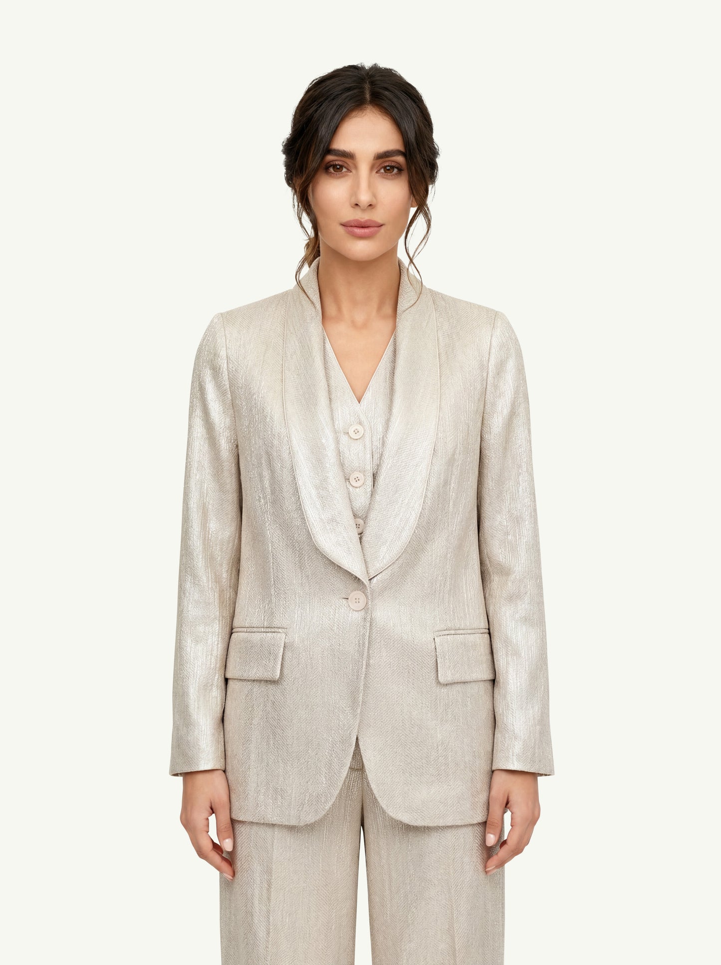  Peserico Blazer Resca Di Lino Beige - 3