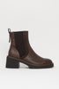 Peserico Boots con Tacco in Vera Pelle Marrone Donna