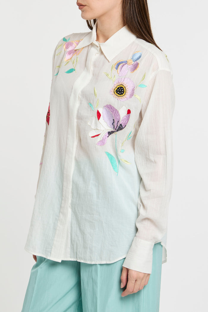  Forte_forte Shirt Heaven Embroidery Coton Voile Multicolor Bianco Donna - 3